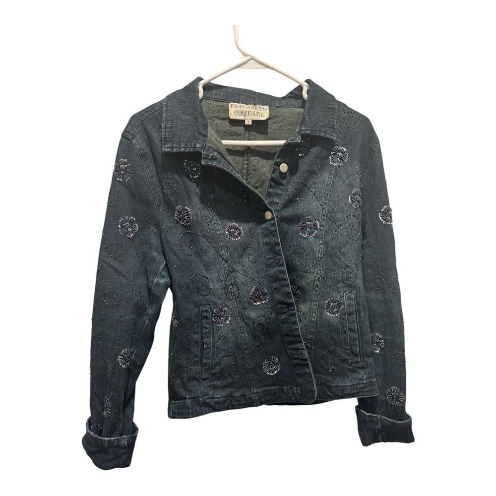 Blue Jean Jacket Classic Style Quilted Detailing